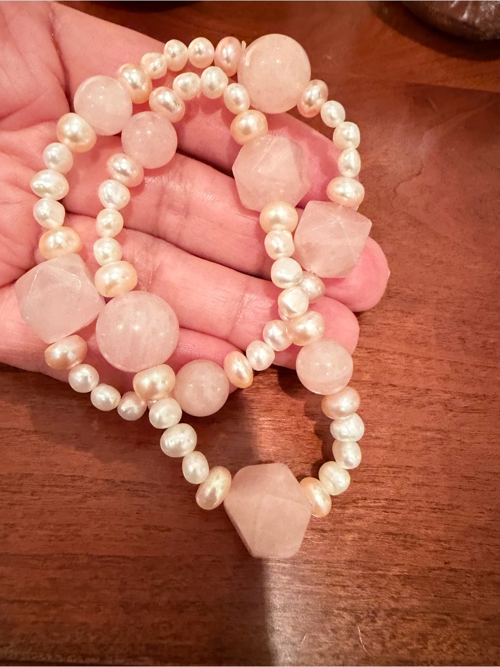 honora fresh water pearls rose quartz stretch bracelets 2 beautiful